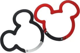 2PCS Aluminum Carabiner Ear Mouse Ring, Caribeener Clips, Spring Snap Hook for Keychain ClipLength: 2.36*Width: 2.16*Diameter: 1.7, Red and black