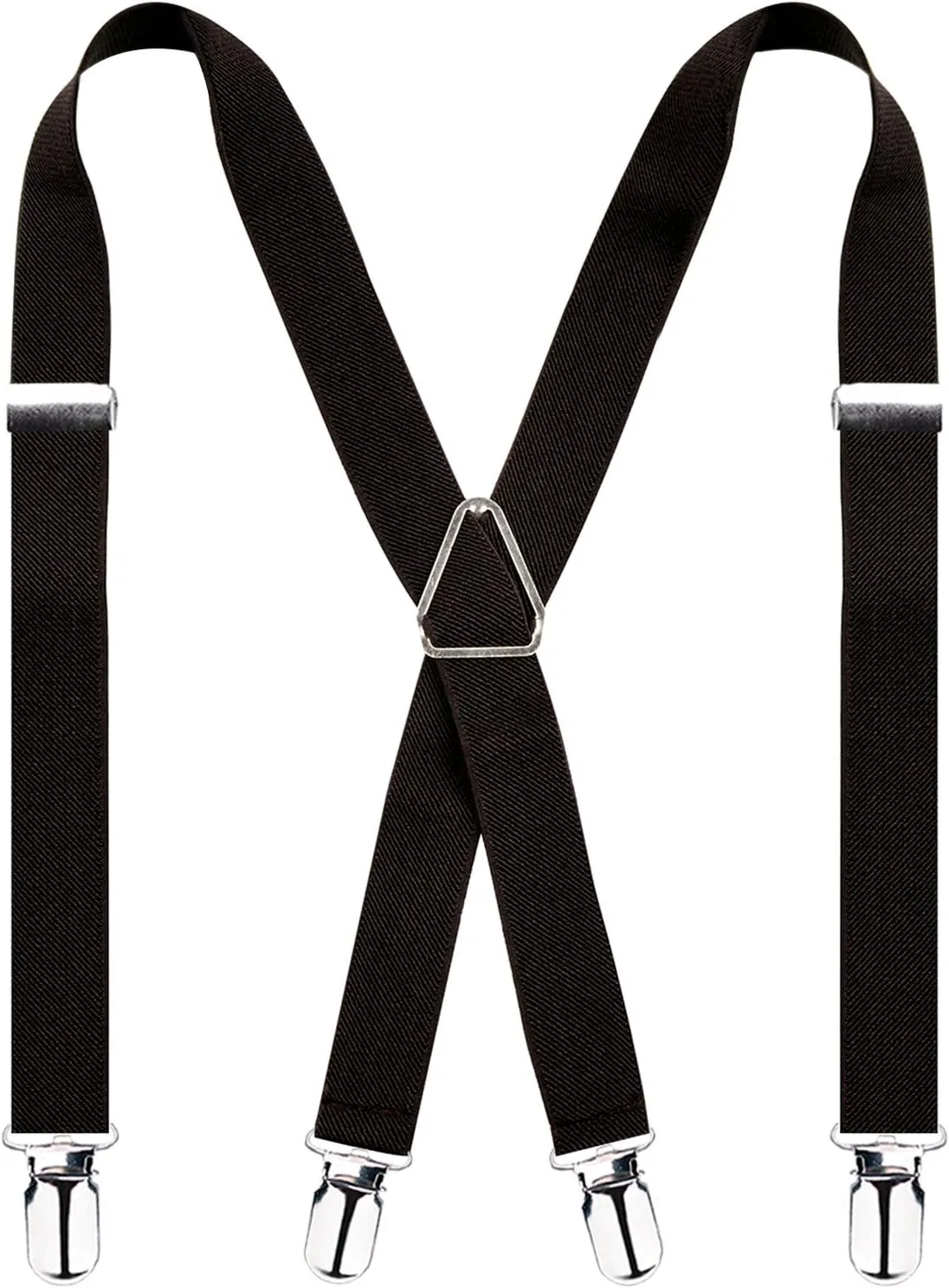 Alizeal Solid Skinny Suspenders X Shape for Men with Elastic Band
