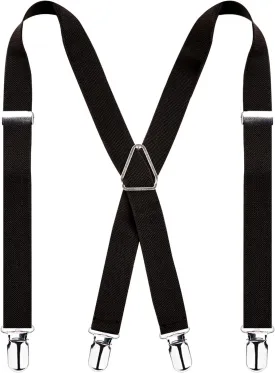 Alizeal Solid Skinny Suspenders X Shape for Men with Elastic Band