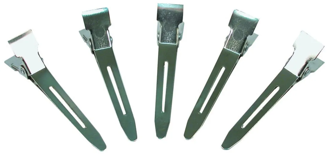 AMW Single Prong Stainless Steel Curl Clip Bag of 50