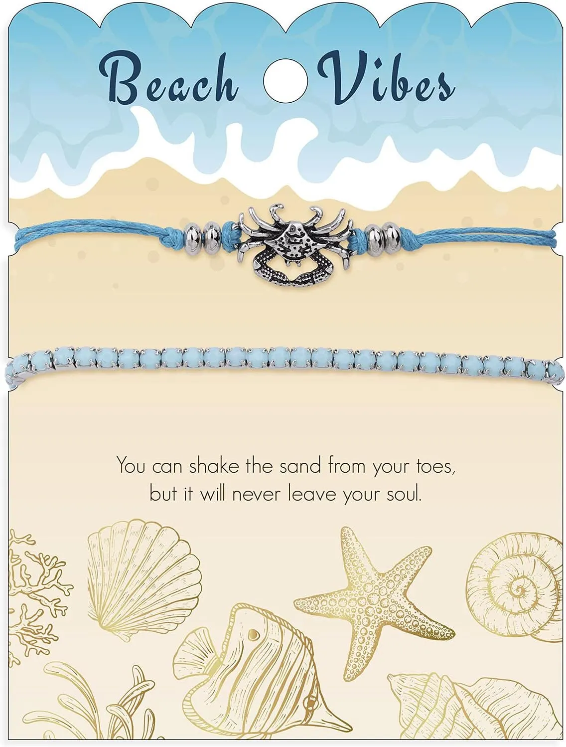 Beach Bracelets for Women Boho Starfish Turtle Conch Shell Anklets Turquoise Beaded Stretch Bracelets Adjustable Ankle Bracelets Chain Foot Jewelry for Women