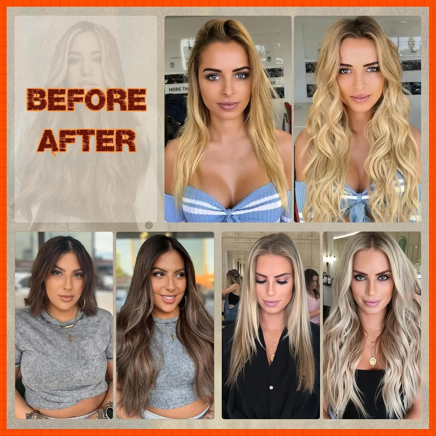 Benehair Human Hair Clip in Extensions Balayage Ash Blonde Mix Bleach Highlight for Women 10inch Long Straight Remy Natural Full Head 8pcs No Tape Glue #18P613, Clips- #18P613 Blonde
