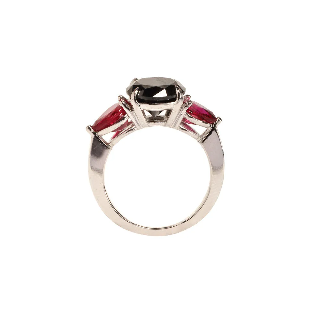 Black Diamond and Ruby Ring