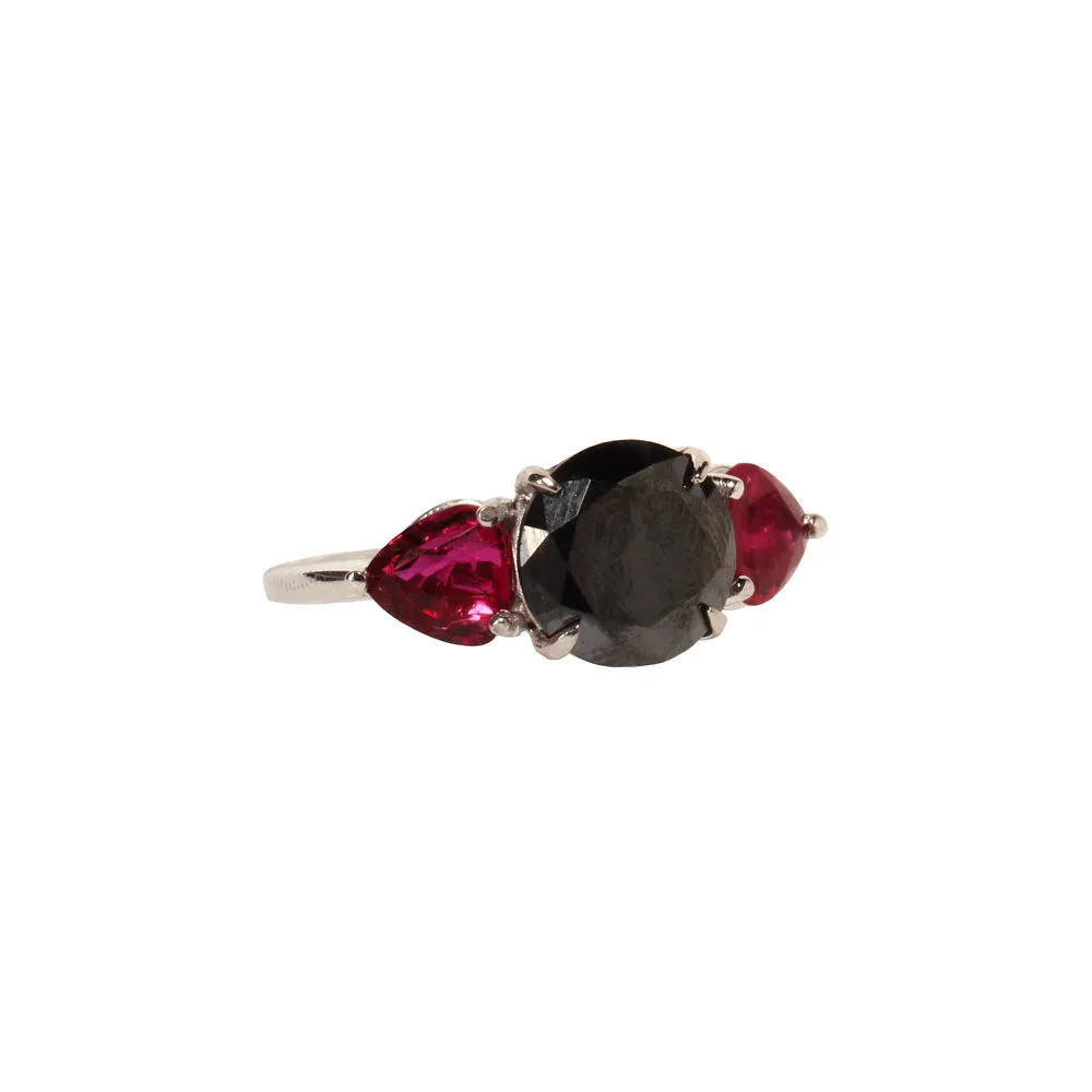 Black Diamond and Ruby Ring