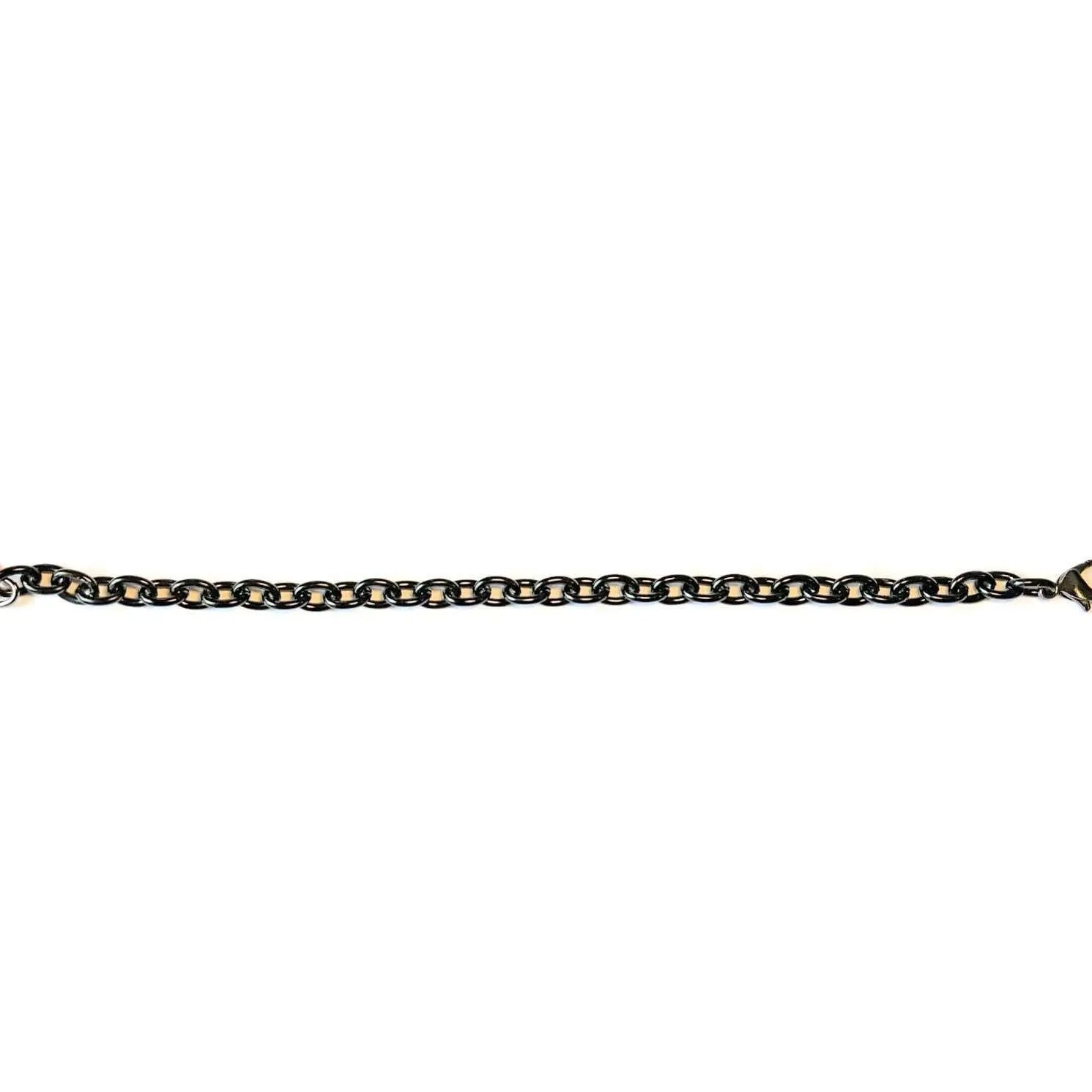 Black Stainless Steel Oval Link Charm Bracelet Base - D.I.Y. - BUILD YOUR CHARM BRACELET!
