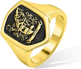 callie Personalized Signet Ring, 925 Sterling Silver/Brass Engraved Coat of Arms Family Crest Rings For Men Women, Graduation Party Birthday Jewelry Gifts
