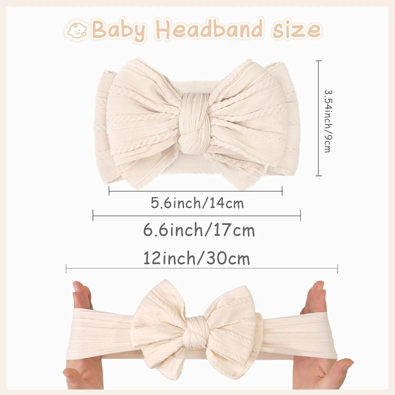 CLLOT 2024 Super Stretchy Soft Handmade Headbands with Double Bows Head Wrap Nylon Hair Accessories for Newborn Baby Girls Infant Toddlers Kids,Pack of 6Spring