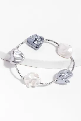 Colored Baroque Pearl Statement Bracelet