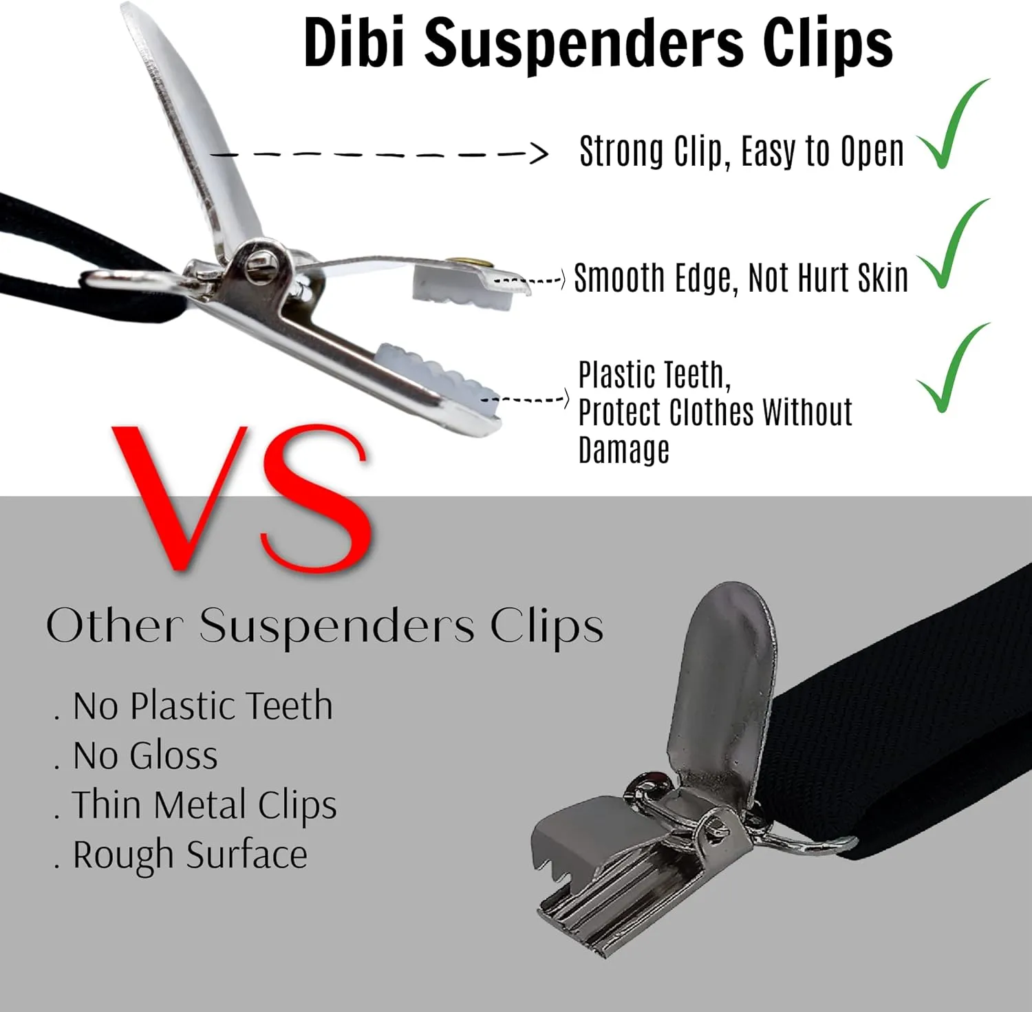 Dibi Suspenders for Men, Adjustable X Back 1 inch Wide Suspender 4 Strong Clips