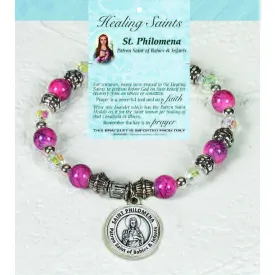 Healing Saint Italian Charm Bracelet - St Philomena - Pack of 4