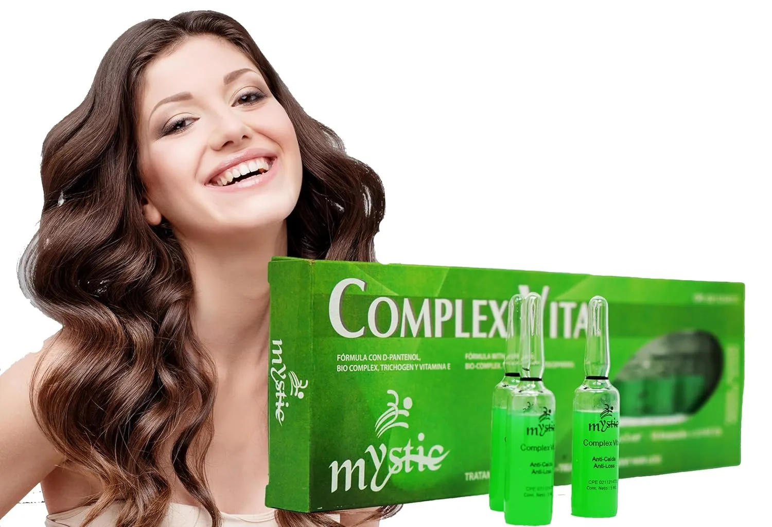 Mystic Complex Vital Ampoules For Hair Loss and Thinning - Regrowth Treatment With Biotin Bio-Complex and Tocopherol (Pk.10)