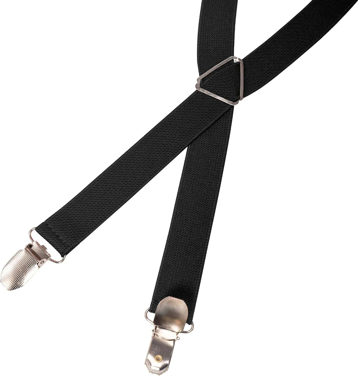 RBOCOTT Mens Solid Color Suspender with 4 Clips Adjustable Braces