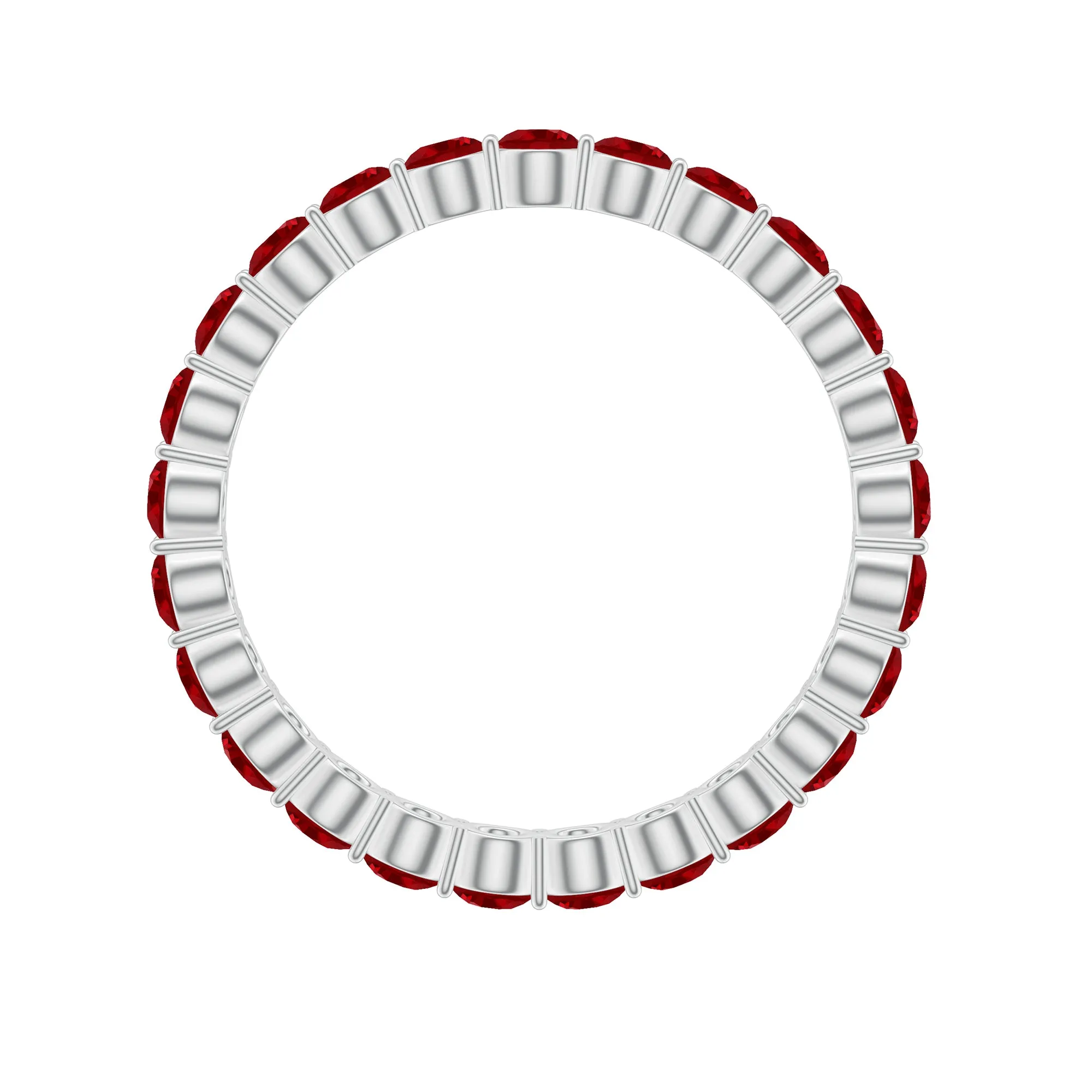 Round Lab-Created Ruby Full Eternity Ring in Gold