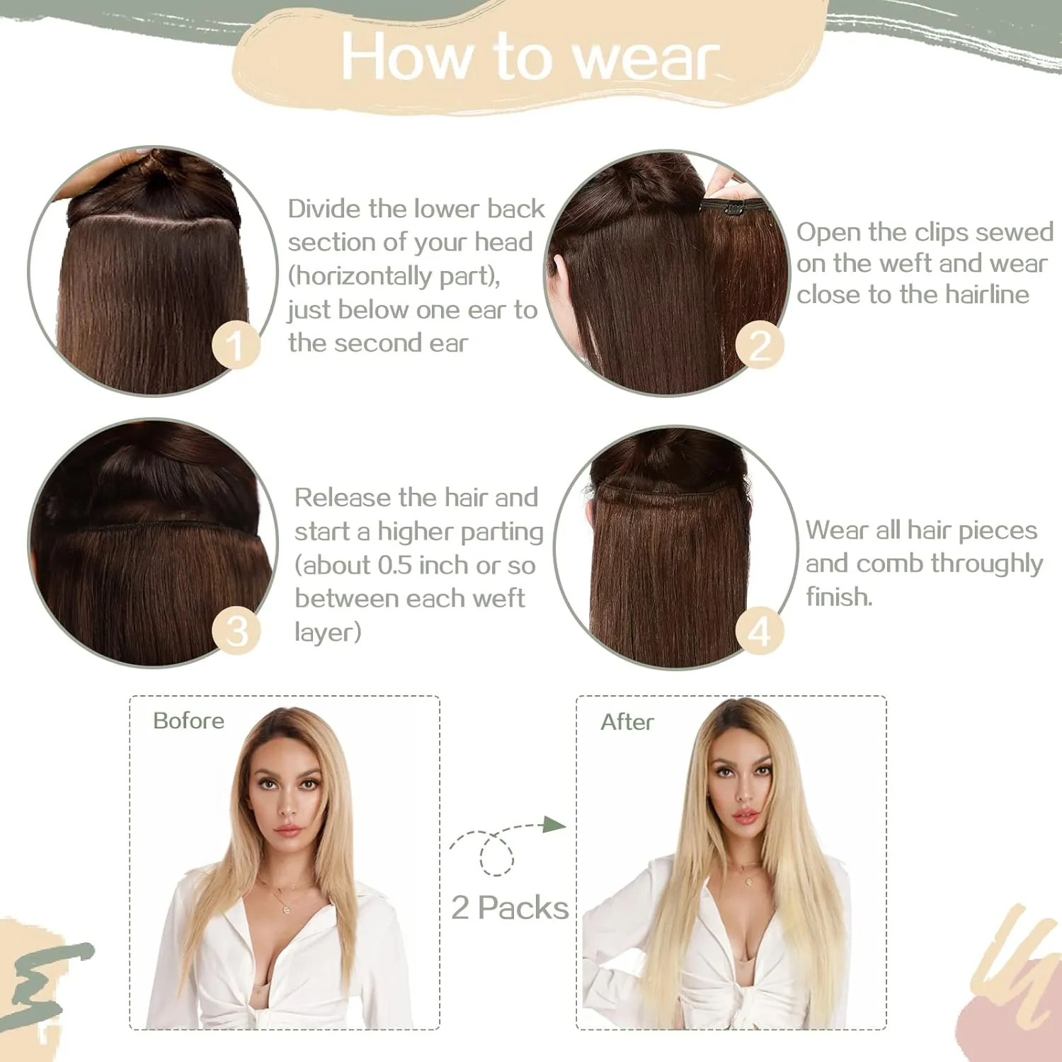 S-noilite Wavy Clip in Hair Extensions Real Human Hair Curly Wavy Clip in Human Hair Double Weft Natural Wave Human Hair Clip in Extensions 8 Pieces 18 Clips 100% Remy Hair(20 Inch - 150g,Light Brown