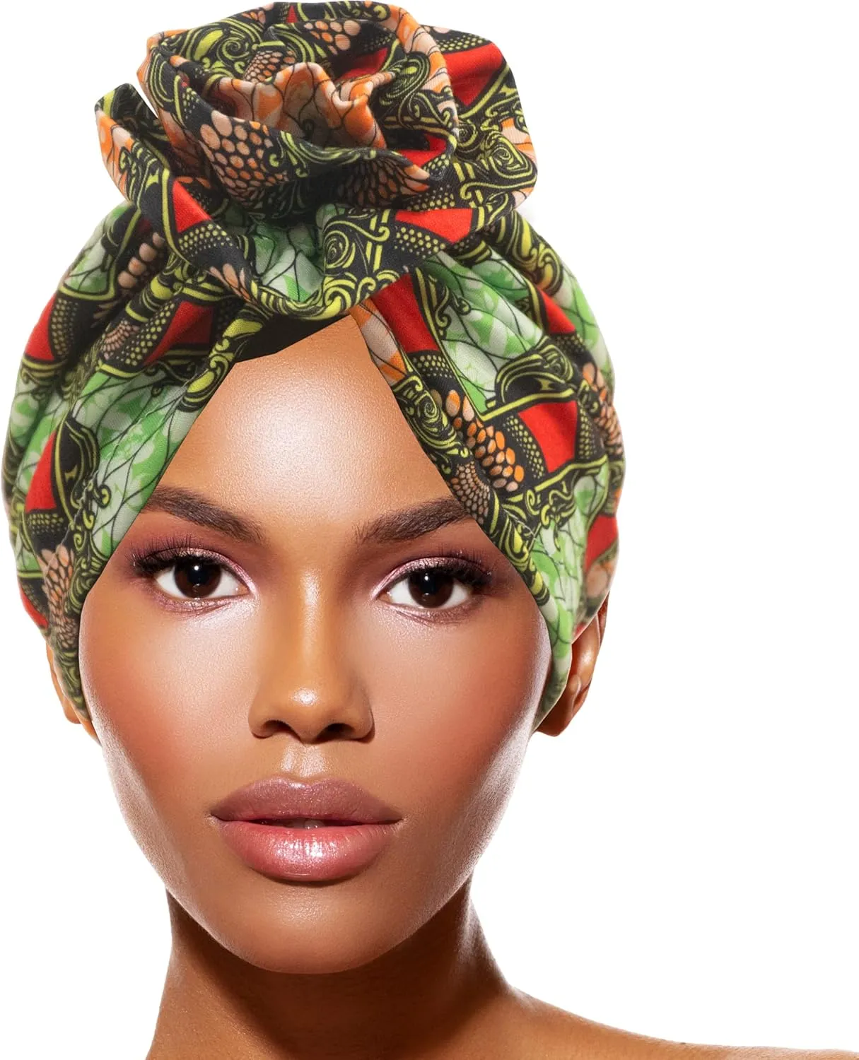 TouchUps Hair Bun Cap Hair Protection Head Wrap Hairbun Cap Wrap African Turban Pattern Headwrap Headscarfs