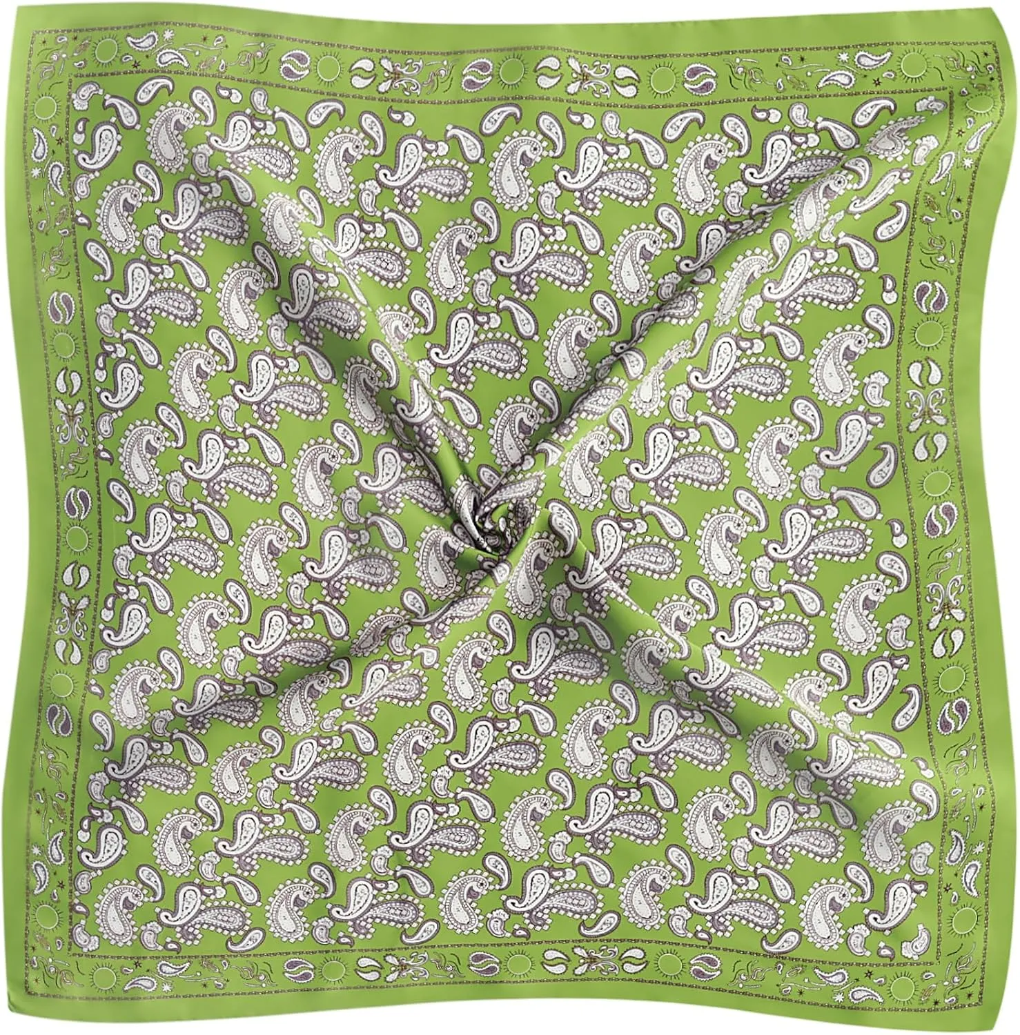 VANLINKER Paisley Satin Head Scarf for Women Men Versatile Silk-Like Hair Scarf Vintage Bandana Large Square Scarves 27.5"