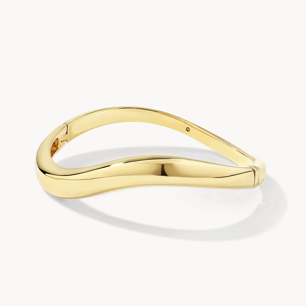 Wave Dome Bangle in Gold