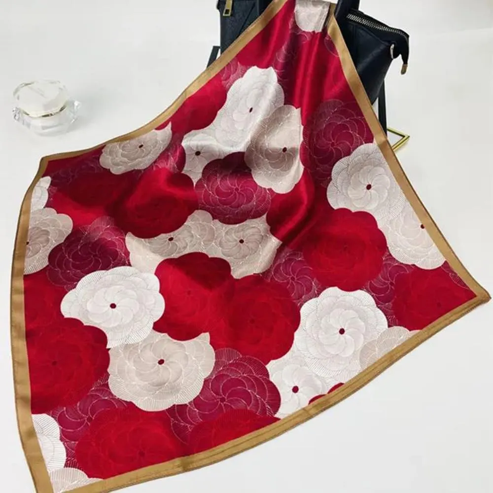 YOUR SMILE 100% Mulberry Silk Neck Scarf 21"x21" Small Square Head Scarves Hair Wraps for Women Gift Packed