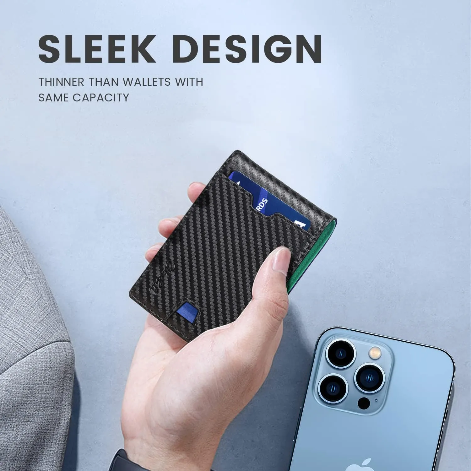 Zitahli Mens-Wallet-Slim-Leather-RFID Blocking Wallet for Men Minimalist Bifold Credit Card Holder with Gift Box