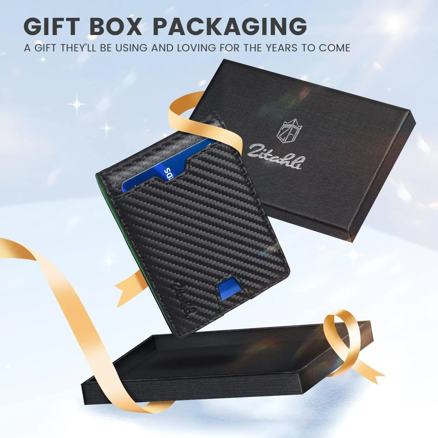 Zitahli Mens-Wallet-Slim-Leather-RFID Blocking Wallet for Men Minimalist Bifold Credit Card Holder with Gift Box