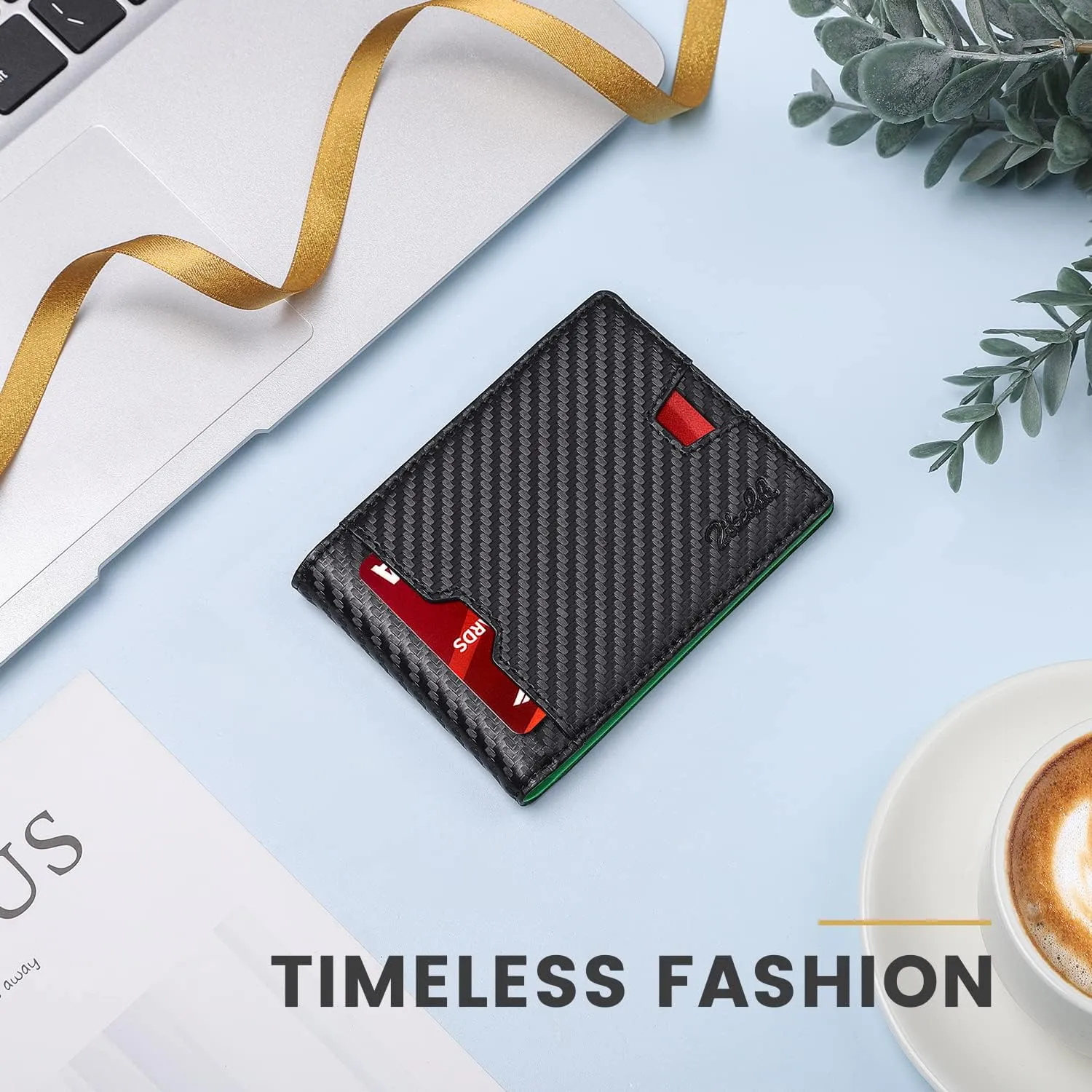 Zitahli Mens-Wallet-Slim-Leather-RFID Blocking Wallet for Men Minimalist Bifold Credit Card Holder with Gift Box